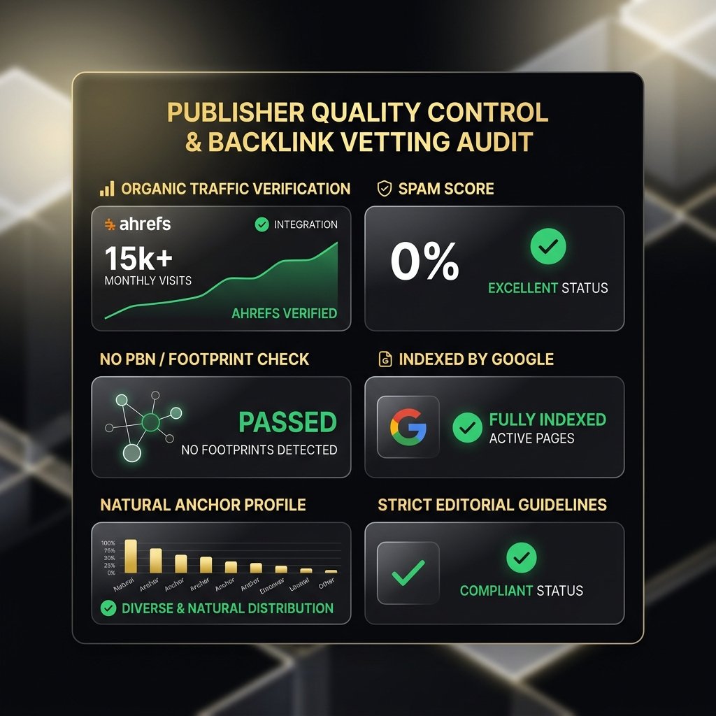 GuestProx Publisher Quality Control and Backlink Vetting Audit Checklist
